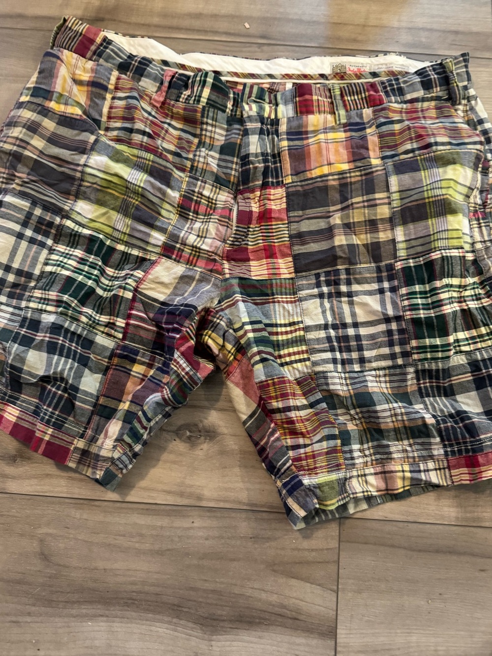 Polo Ralph Lauren Multicolor Plaid Patchwork lightweight gauze Cotton Shorts